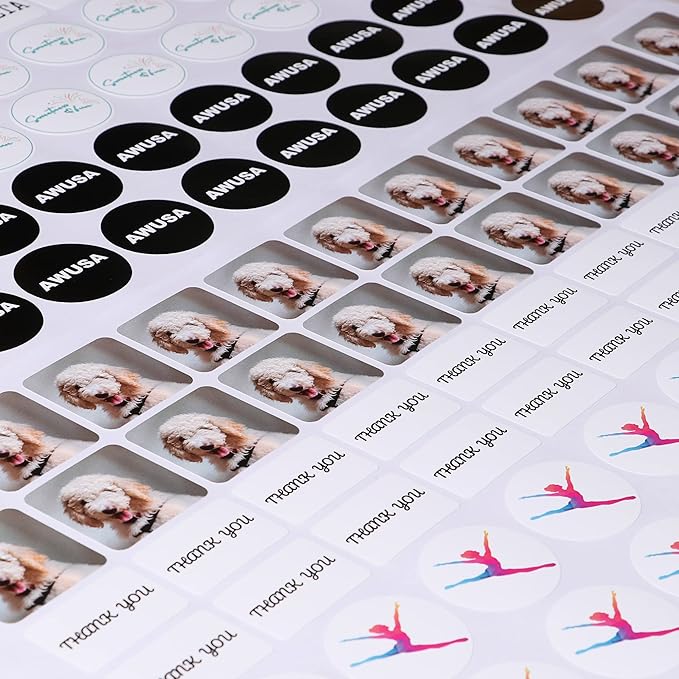 Personalized Labels - Custom Stickers with Any Design Image Logo Text, Thank You Labels, 100 (Flower, 2.5"x2.5")