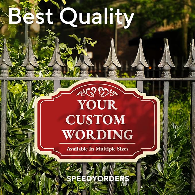 Custom Decorative Outdoor Metal Signs - Personalized Aluminum, Driveway Signs - Waterproof, Made in USA - Design 2 Red Brick, 30x24 In