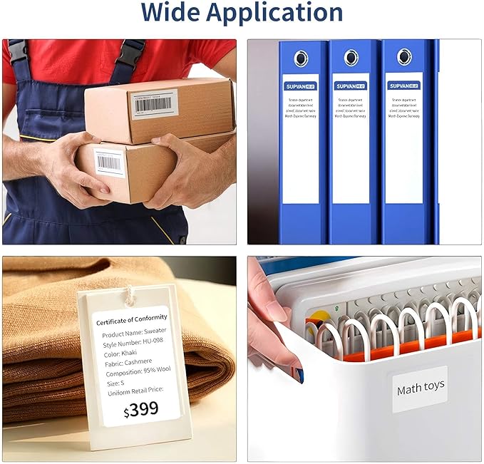 Risio Thermal Labels 2"x3.15"(50x80mm),80 Labels/Roll(10 Rolls),Waterproof, Oil-Resistant, Scratch-Resistant Thermal Label Paper,for Barcode/Address/Mailing/Logo/Business/Home