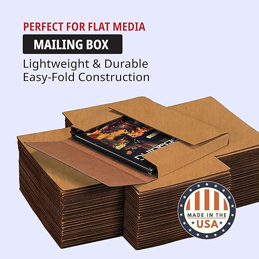 Tape Logic TLM1291 Easy-Fold Mailers, 12 1/8" x 9 1/8" x 1", White (Pack of 50)