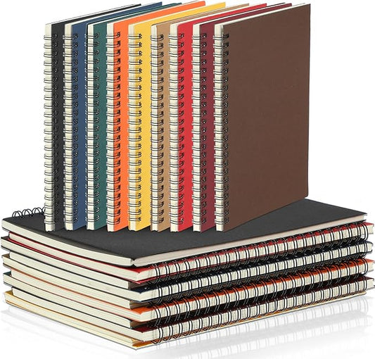 Yahenda 18 Pcs Spiral Notebook Bulk A5 Journal Lined 8.3'' x 5.5'' Writing Composition Paper Small Notepad Subject Notebook for Students Office Business Back to School Supplies (Multi Color)