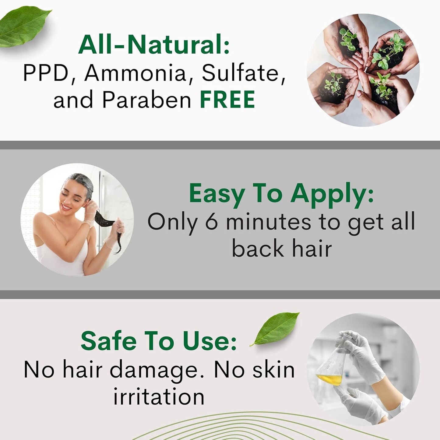 Black Hair Dye Shampoo – Instantly Covers Gray Hair in Minutes – 10-in-1 Herbal Hair Color – No Stain, Ammonia-Free, Natural – For Men & Women