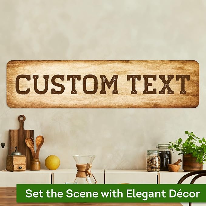 Custom Sign, Custom Street Sign, 11 Font Colors, 13 Font Styles, 4 Hole Options, 22 Sizes, 8x32 Inches, Rust Free DiBound, Fade Resistant, Made in USA by My Sign Center (Vintage)