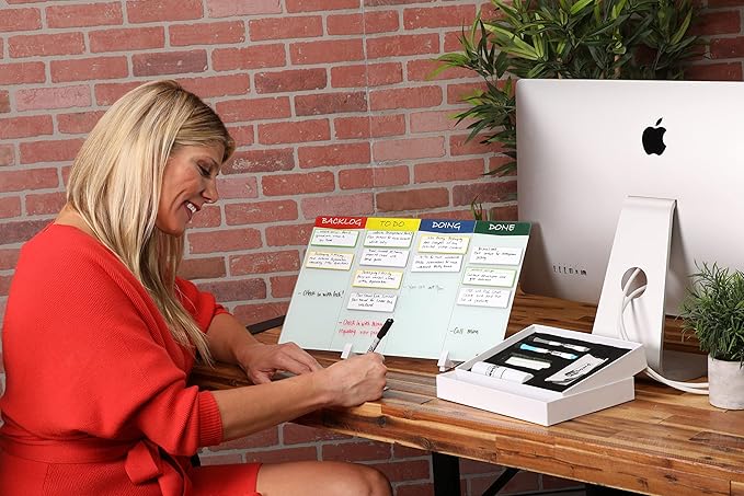 pmxboard Project Management Board Set, Combo Kit X. Agile Management Bundle Project Board Kit. Project Management Planner Toolkit. Full Magnetic Kanban Board Set, Desktop Kanban Board Set, 2 in 1