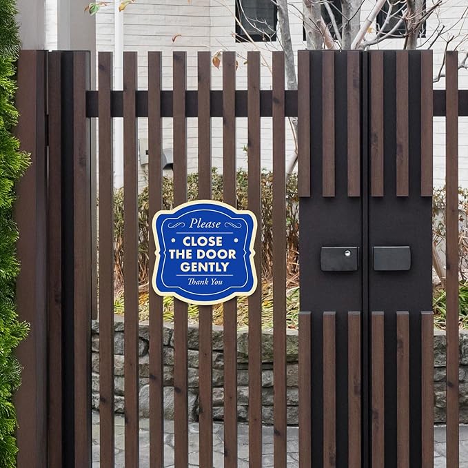 Custom Decorative Outdoor Metal Sign - Personalized Aluminum Driveway Sign, Waterproof, Made In USA - Design 3 Blue Steel 12x12 In