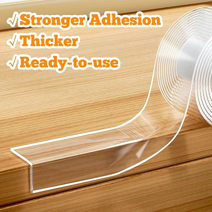 Corner Protectors Baby Proofing,2 in x 6.6ft Clear Edge Protector Strip,Furniture Corner Guards,Cabinets,Tables and Window Sill Sharp Corner Safety Bumpers