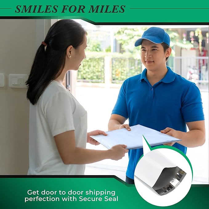 300 Pack Secure Seal White Poly Mailers - 26x32 Safe Shipping Bags - E-Commerce Self Sealing 2 Mil Poly Envelopes for Shipping