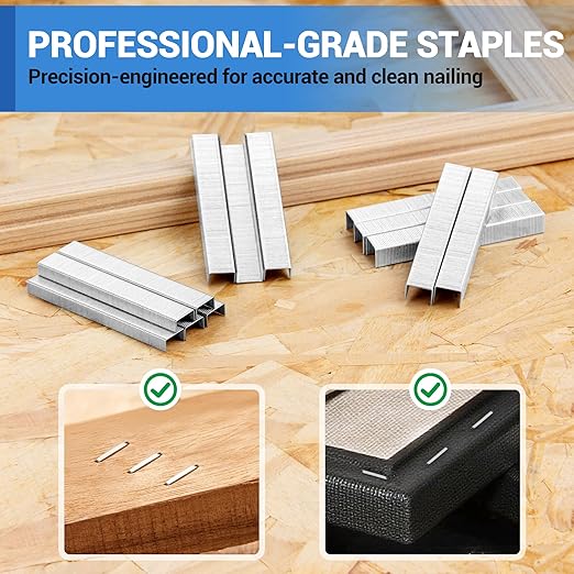 meite JT21 Staples, 1/4 Inch Galvanized Fine Wire Staples for Staple Gun - 7/16" Crown JT21 Staple Refill, Ideal for Upholstery, Crafts, Furniture (10 Boxes)