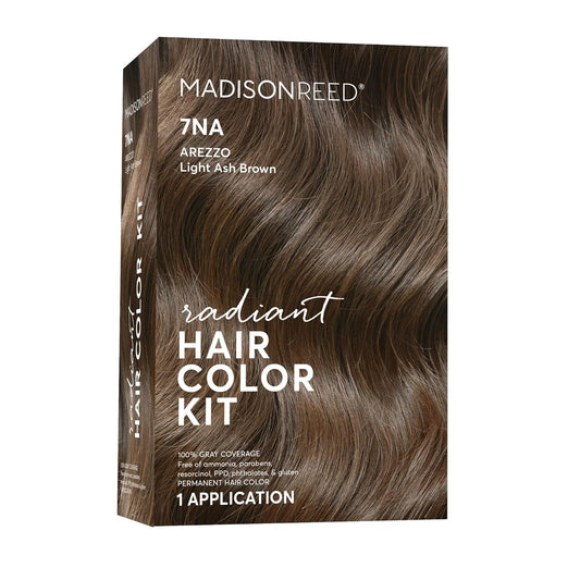 Madison Reed Radiant Hair Color Kit | 7NA Light Ash Brown with Cool Smoky Undertones (Arezzo Brown) for 100% Gray Hair Coverage | Dimensional Permanent Hair Dye | PPD-Free & Ammonia-Free | 1 Pack
