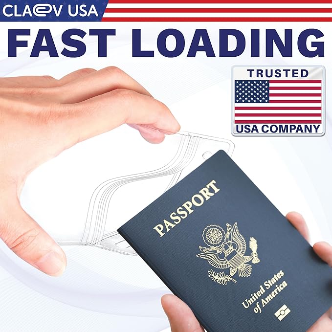 Claev Fast Seal Vertical 4x6 Passport & Card Holders (4x6 Extra Large (XXL), 250 Pack), Clear Waterproof ID Plastic Name Card Badge Holders for Travel, Conferences, Conventions