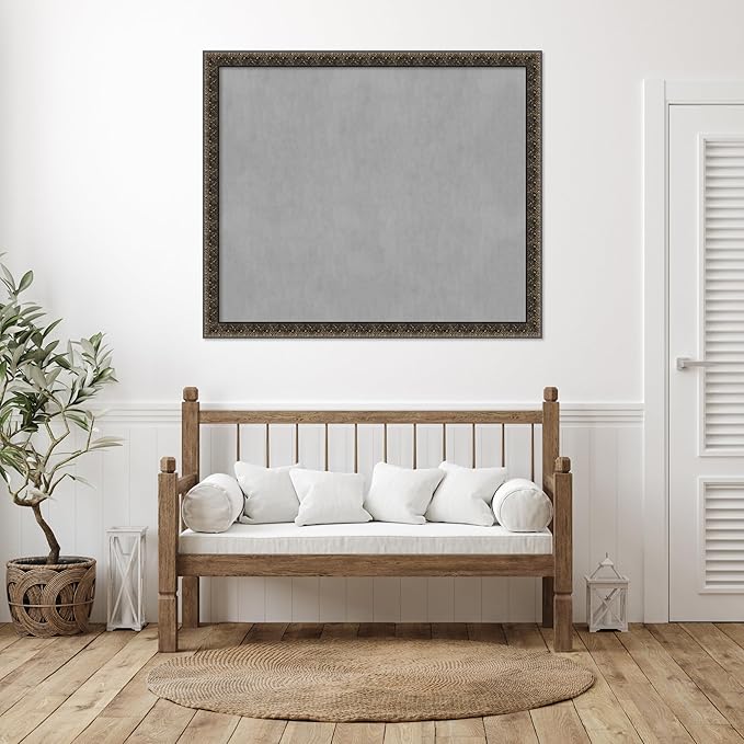 Amanti Art Black Framed Magnetic Board 45x53 Oversize Vision Board for use with Magnets, 100% Metal Sheet to Display Items as Office Decor or for Home Organization in mudroom, Kitchen or Kids Room