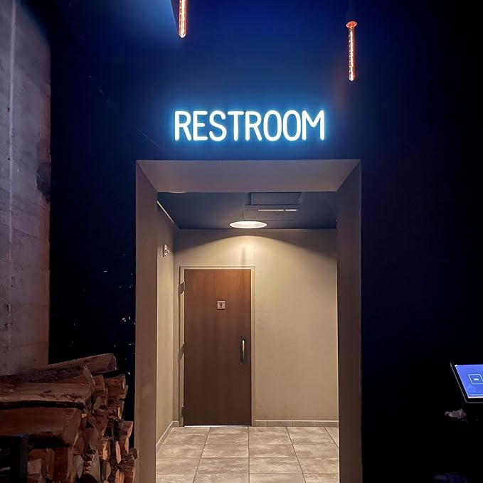 SpellBrite LOBBY Sign | Directional Sign with Neon Look, Blue LED Light Source | 20.4" x 6.3"