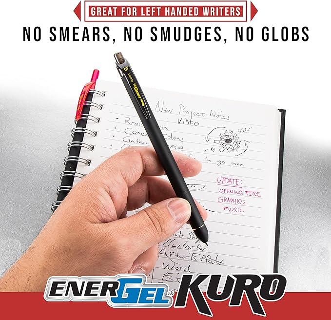 Pentel EnerGel Kuro Shades of the Ocean, Retractable Liquid Gel Pen, Assorted Ink Colors, Pack of 5 (BL437OCNPF5)