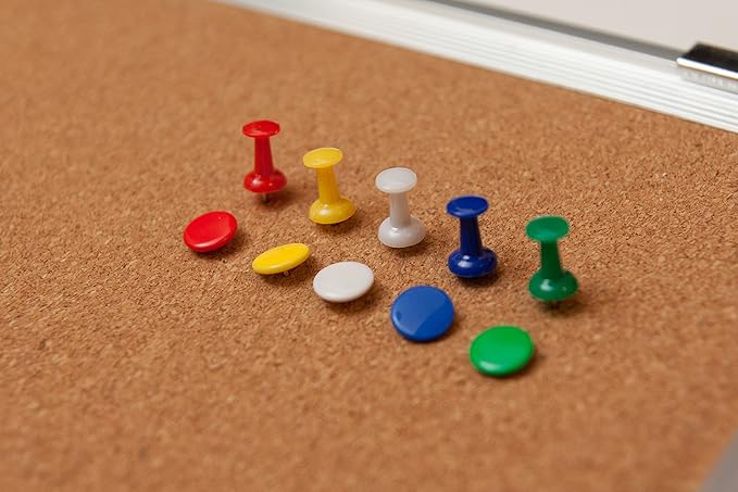 Cork Board Set for Wall - Bulletin Board Corkboard 24 x 18 in with 10 Thumb Tacks - Wall Hanging Pin Board Message Board Tack Board Organizer for Home, Office, Desk and Cubicle (24x18)