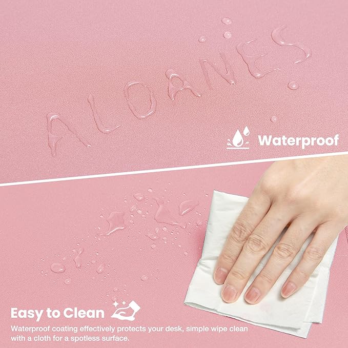 ALOANES Waterproof Mouse Pad with Durable Stitched Edge, XXXL gaming Keyboard Pad, Non-Slip Rubber Base Mouse Mat, Extended Desk pad for Gamer, Office & Home, Dark Rose Mousepad 35.4''x 15.7''x 0.12''