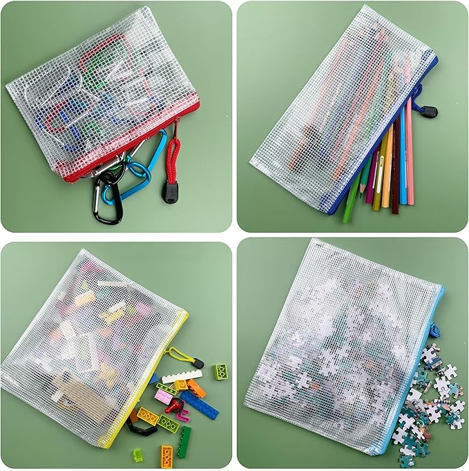 Oaimyy-18 PCS-3"x 5" inchs-Zipper Pouch, Puzzle Storage Bag Plastic Zip Pouches File Folders Bags for Organizing,Office Supplies, Board Game Organization,Home Storage-Black