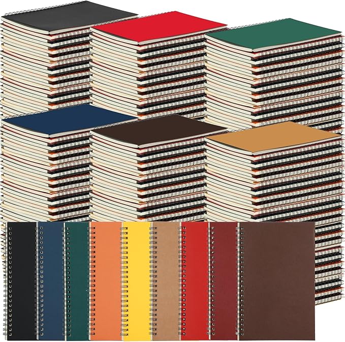Yahenda Spiral Notebook Bulk A5 College Ruled Journals Notebooks Lined 8.3 x 5.5 Inch Note Books Composition Writing Thick Paper Notebook for Office Business School Gifts Supplies(Assorted Color, 54