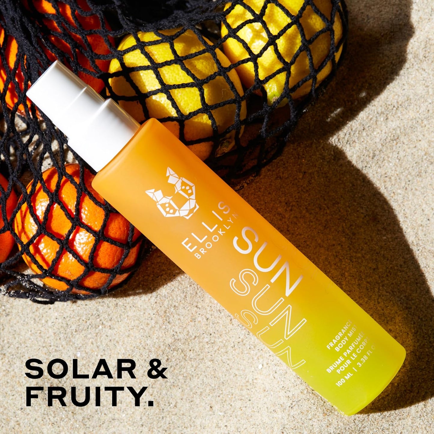 Ellis Brooklyn SUN Hair And Body Fragrance Mist - Rich Floral Perfume with Italian Mandarin, Orange Flower Water, & Cedarwood, Vegan Perfume Mist, Made In The USA, 100ml 3.38 Fl Oz