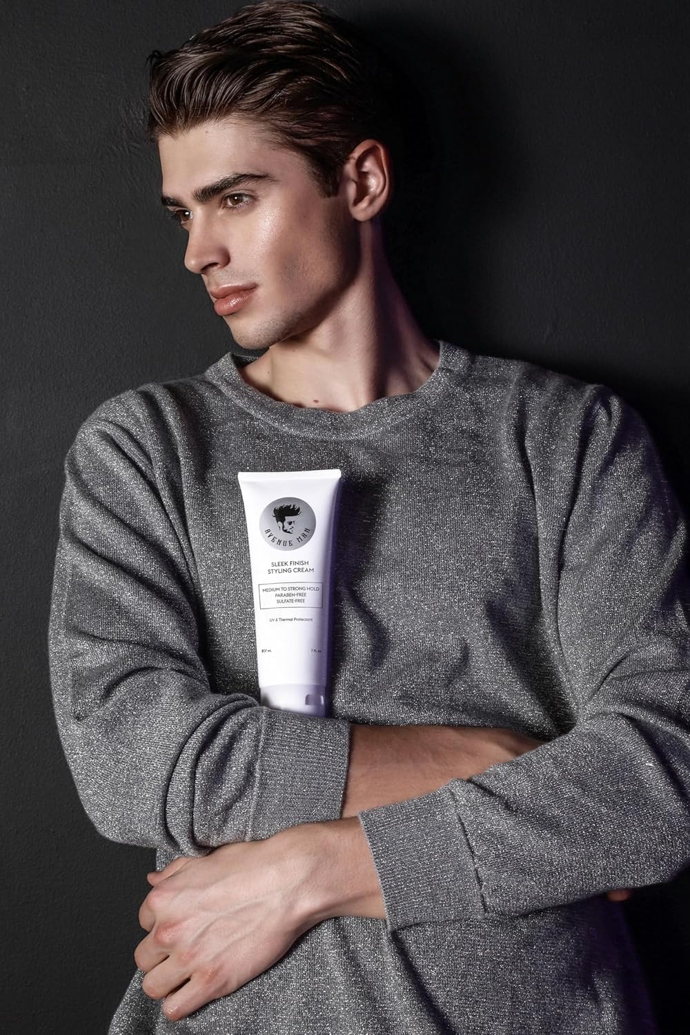 Avenue Man Sleek Finish Cream - 7 oz - Hair Styling Cream for Men with Acai & Soy Protein - Hair Putty for Smooth Control & Structure - Hair Paste for Men for Textured, Slick Back or Classic Looks