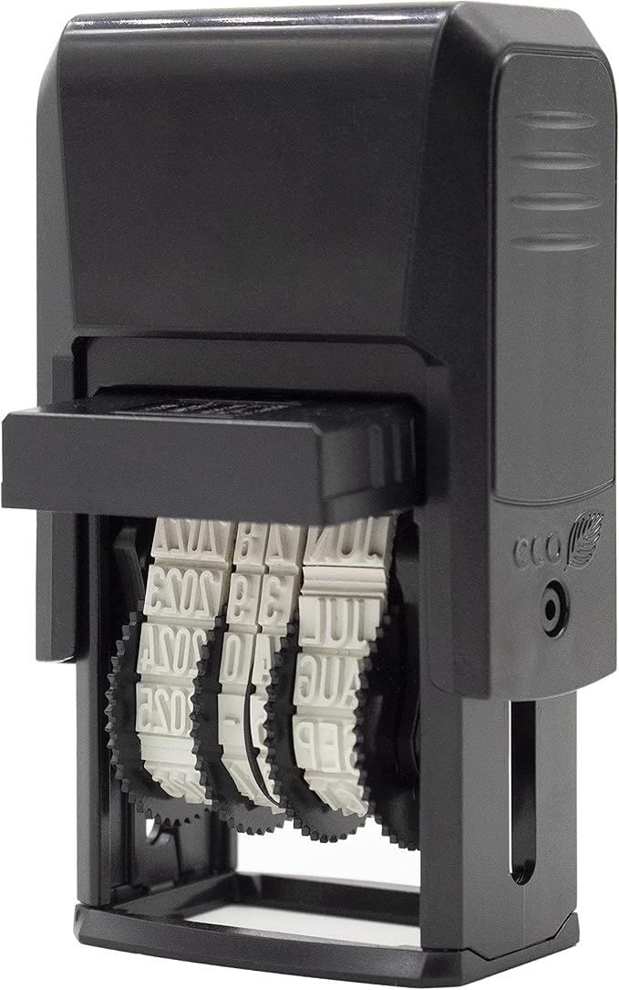 ZIGEL D50 Date Stamp with Scanned - Self Inking Date Stamp - Black