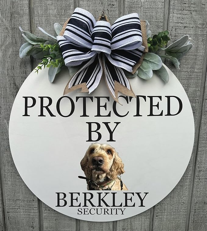 Wood front door sign Wood sign Home decor Welcome sign Sign for front door House warming gift Wedding gift (Dog photo, 11" Width)