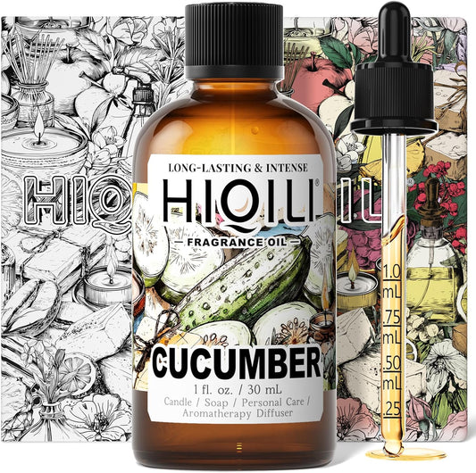 HIQILI Cucumber Fragrance Oil for Diffuser Use, Fresh Scents for DIY Soap, Body Spray, Candle Supplies for Candle Making - 1 Fl Oz
