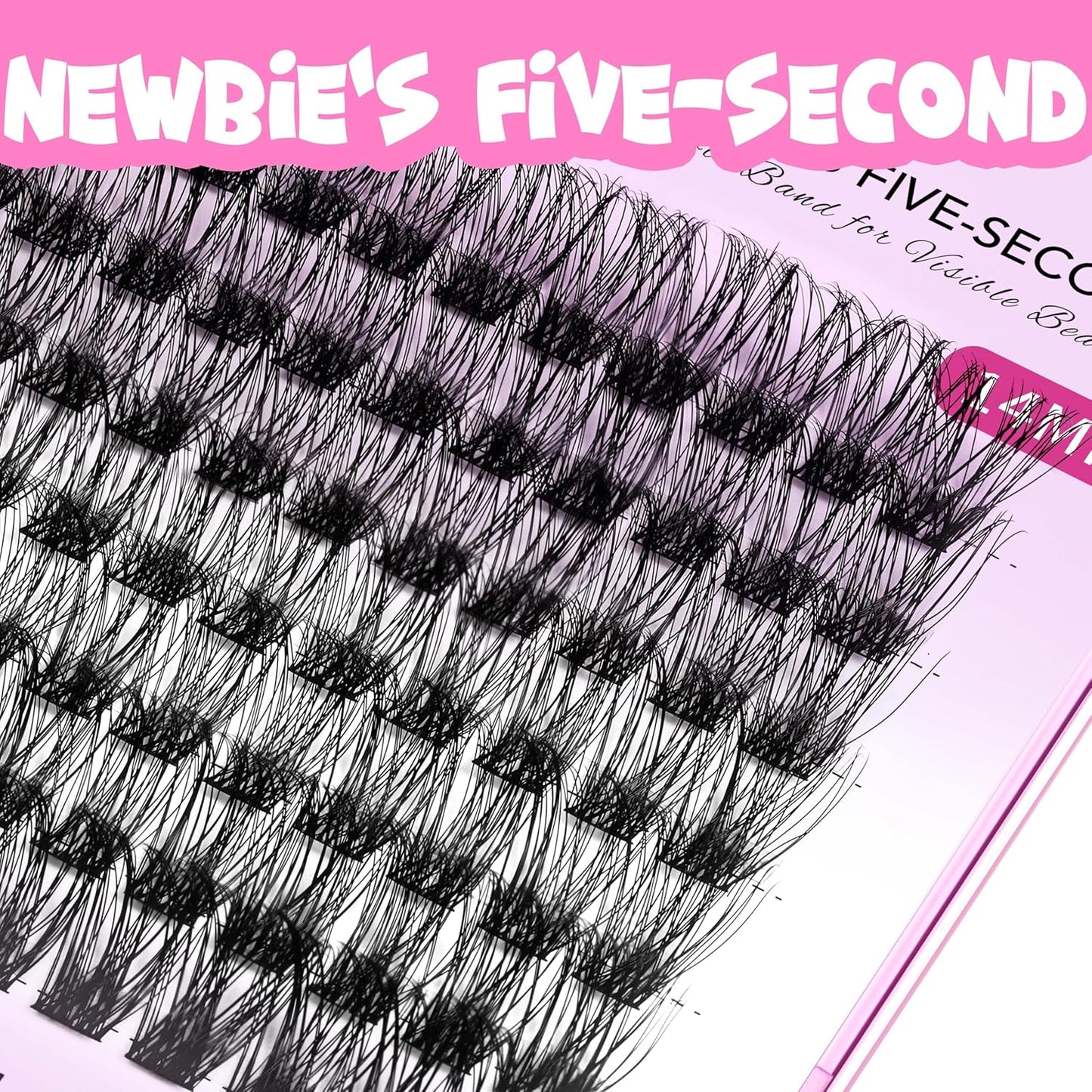 VEYESBEAUTY Lash Clusters Individual Eyelash Extensions Thin & Invisible Band DIY False Eyelashes for Self-application Newbie's Five-Second Series Wispy Lash Tray, Boldeye 12mm Single Length