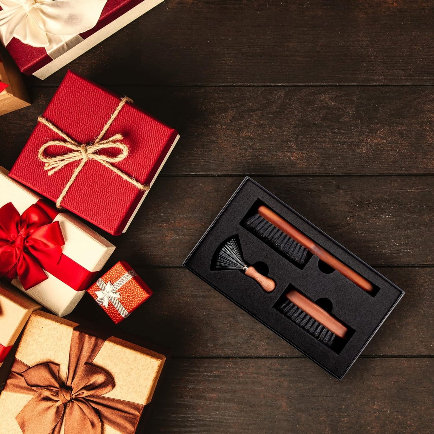 ZilberHaar Beard Brush Grooming Kit - Stiff Bristles Boar Bristles - Ideal for Medium to Long, Thick Beards - Distributes Balm & Oil for Growth/Styling - With Brush Cleaning Tool