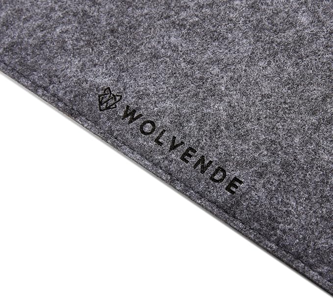 Wolvende Premium Felt Desk Mat | Medium 12" x 36" | Multifunctional Desk Pad for Home Office | Mid Gray