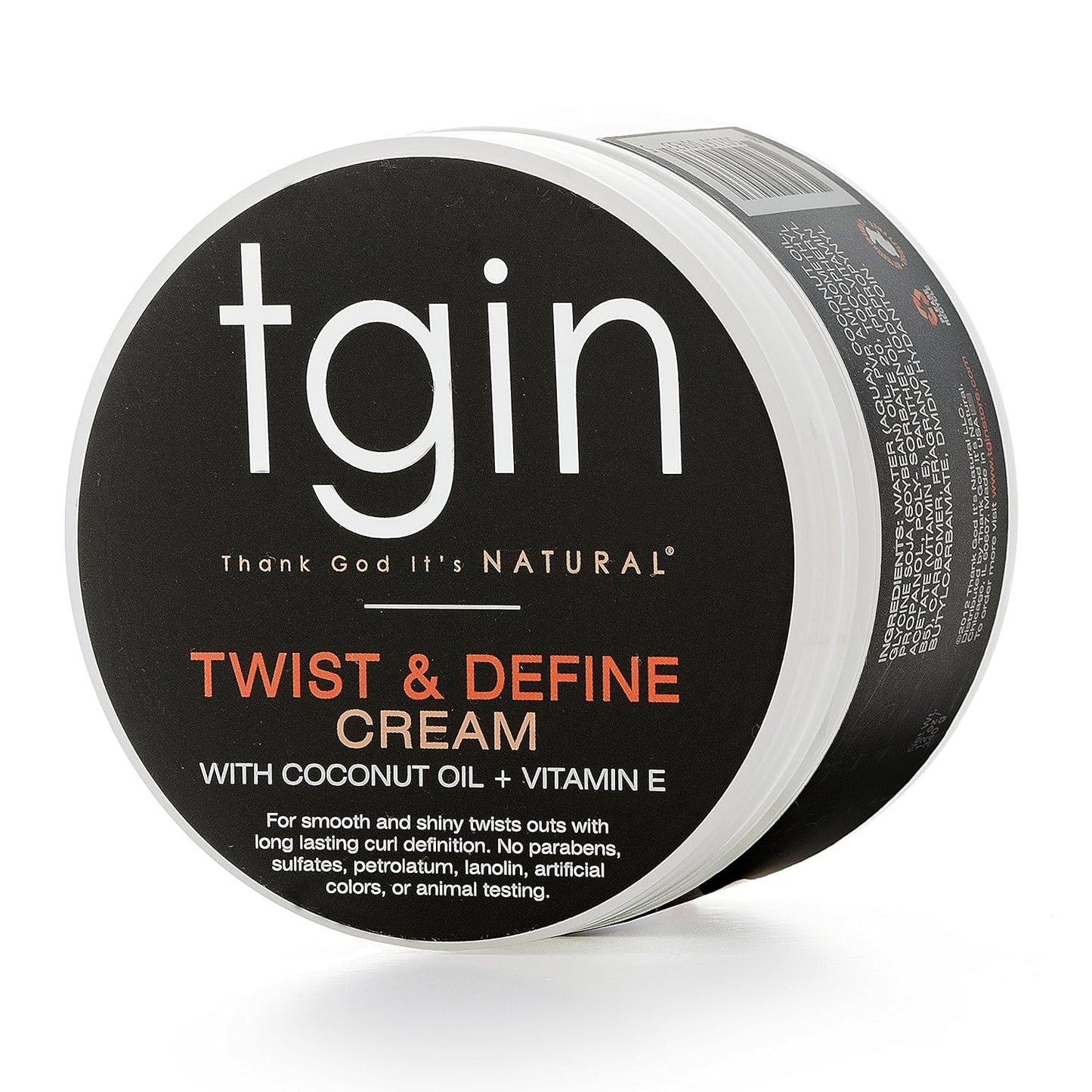 Thank God It's Natural tgin Twist and Define Cream, Hair Styling Cream - 12 Oz, Curly Hair - Paraben Free