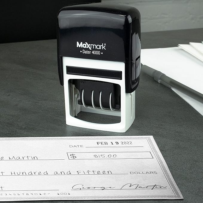 MaxMark Dater 4000 Self Inking Date Stamp - Green